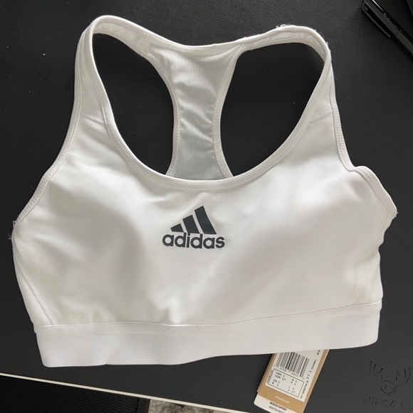 ADIDAS white classic sport bra S - Picture 6 of 6
